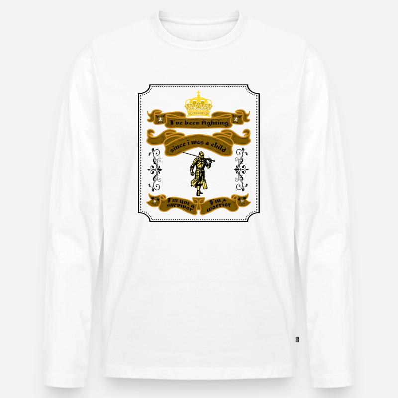 I've been fighting - Motivation Ritter - Männer Premium Bio Langarmshirt - Weiß