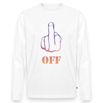 Fuck Off - Männer Premium Bio Langarmshirt - Weiß - Vorne - Nico (187cm)