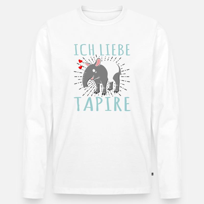 Tapir - Männer Premium Bio Langarmshirt - Weiß