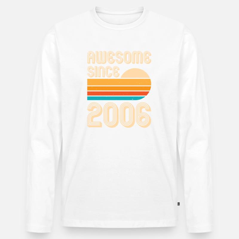 Awesome Since 2006 - Männer Premium Bio Langarmshirt - Weiß