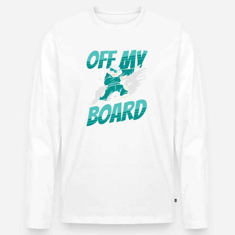 Off my Board - Männer Premium Bio Langarmshirt - Weiß