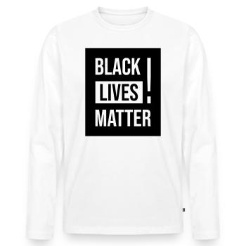 Black Lives Matter ! - Männer Premium Bio Langarmshirt - Weiß - Vorne - Nico (187cm)