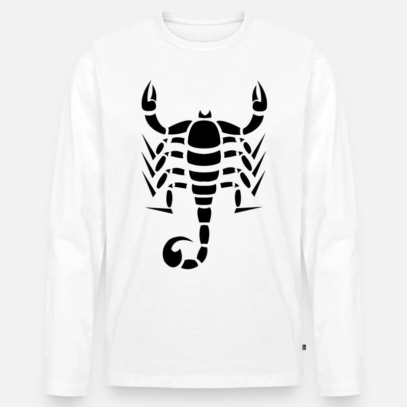 Skorpion - Männer Premium Bio Langarmshirt - Weiß