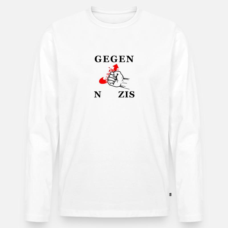 Against NAfDZIS - Men's Premium Organic Long Sleeve Shirt - white