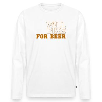 Fera du vélo pour les amateurs de vélo de bière - T-shirt manches longues Premium bio Homme - blanc - Devant - Nico (187cm)