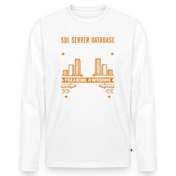 SQL Server Database Administrateur Job Title - T-shirt manches longues Premium bio Homme - blanc - Devant - Nico (187cm)