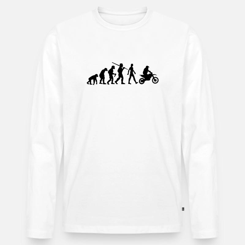 Motocross Evolution Biker - Männer Premium Bio Langarmshirt - Weiß