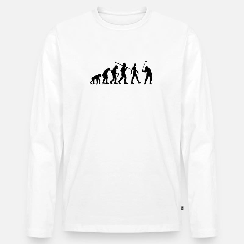 Golf Evolution Golfer - Männer Premium Bio Langarmshirt - Weiß