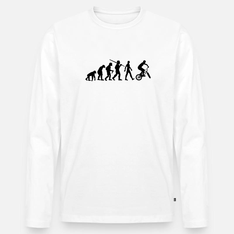 BMX Evolution BMX Rad - Männer Premium Bio Langarmshirt - Weiß