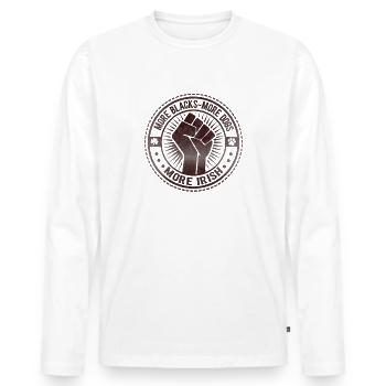 Plus de Noirs Plus de chiens Plus d’Irlandais - T-shirt manches longues Premium bio Homme - blanc - Devant - Nico (187cm)