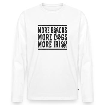 Plus de Noirs Plus de chiens Plus d’Irlandais - T-shirt manches longues Premium bio Homme - blanc - Devant - Nico (187cm)