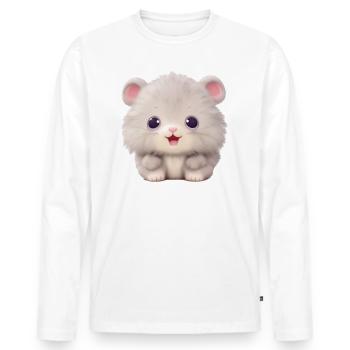 Animal mignon - T-shirt manches longues Premium bio Homme - blanc - Devant - Nico (187cm)