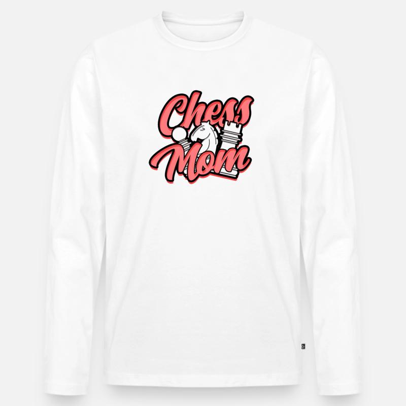 Schach Mutter – Mutter Schachkameraden - Männer Premium Bio Langarmshirt - Weiß
