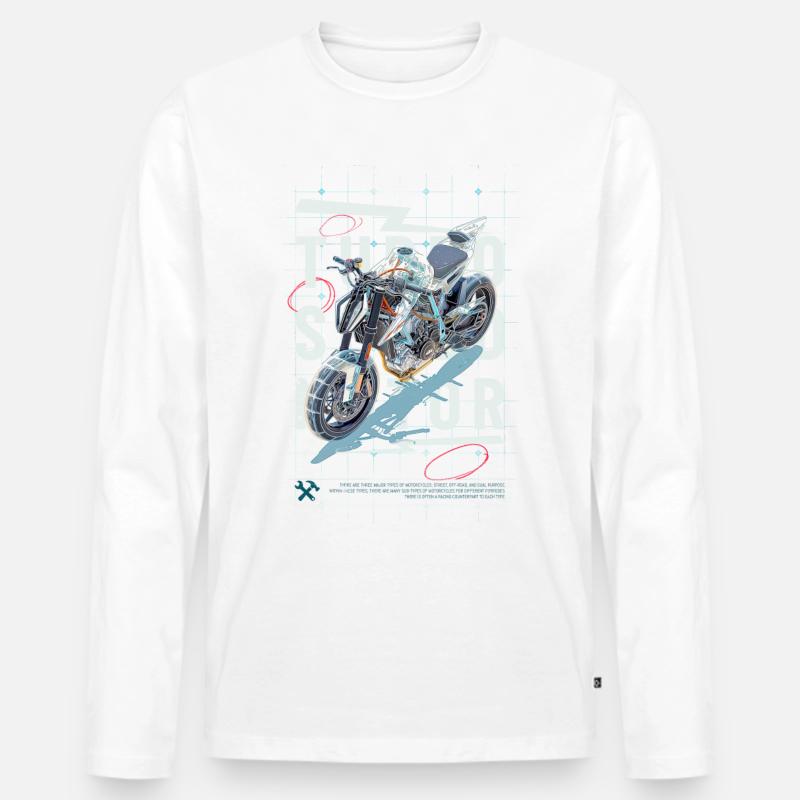 Motorcycle Technical Drawing - Men's Premium Organic Long Sleeve Shirt - white