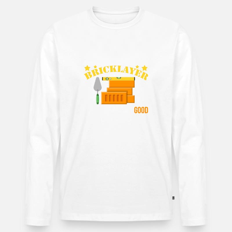 Maurer Handwerker Bauarbeiter Mauerhandwerker - Männer Premium Bio Langarmshirt - Weiß