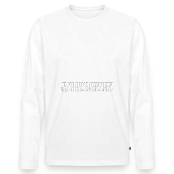 Ich hasse Menschen nicht generell - Männer Premium Bio Langarmshirt - Weiß - Vorne - Nico (187cm)