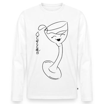 Santé ! - T-shirt manches longues Premium bio Homme - blanc - Devant - Nico (187cm)