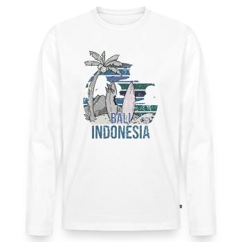 Bali Geschenk Indonesien Surfen - Männer Premium Bio Langarmshirt - Weiß - Vorne - Nico (187cm)