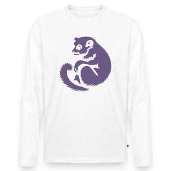 Loris Slowlori Silhouette Mammal - Men's Premium Organic Long Sleeve Shirt - white - Front - Nico (187cm)
