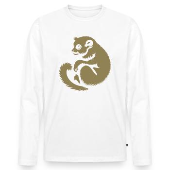 Loris Slowlori Silhouette Mammal - Men's Premium Organic Long Sleeve Shirt - white - Front - Nico (187cm)