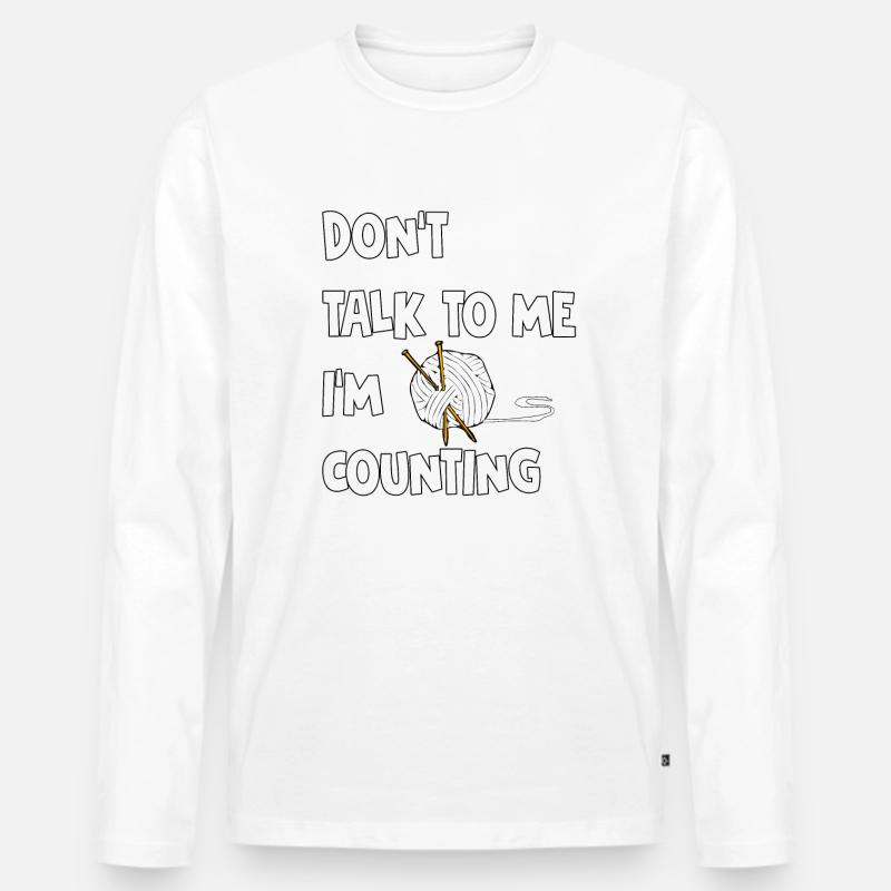Stricken, Abzählen, Fun - Männer Premium Bio Langarmshirt - Weiß
