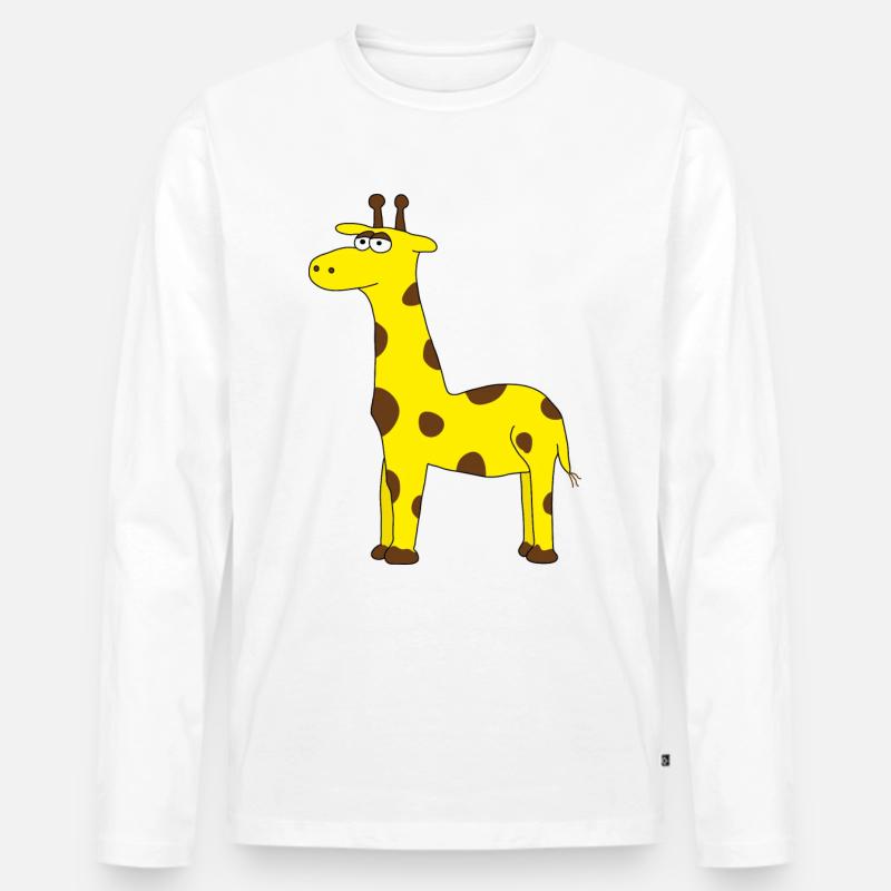 Giraffen - Männer Premium Bio Langarmshirt - Weiß