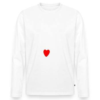 echt cool hier herz weiss rot - Männer Premium Bio Langarmshirt - Weiß - Vorne - Nico (187cm)