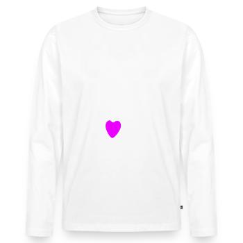 echt cool hier herz weiss pink - Männer Premium Bio Langarmshirt - Weiß - Vorne - Nico (187cm)