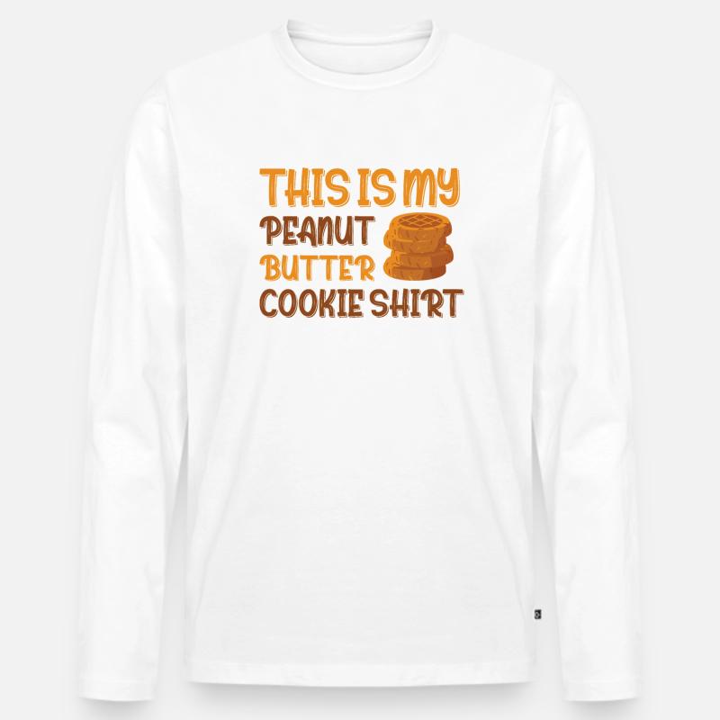 Süßes Erdnussbutterplätzchen - Männer Premium Bio Langarmshirt - Weiß