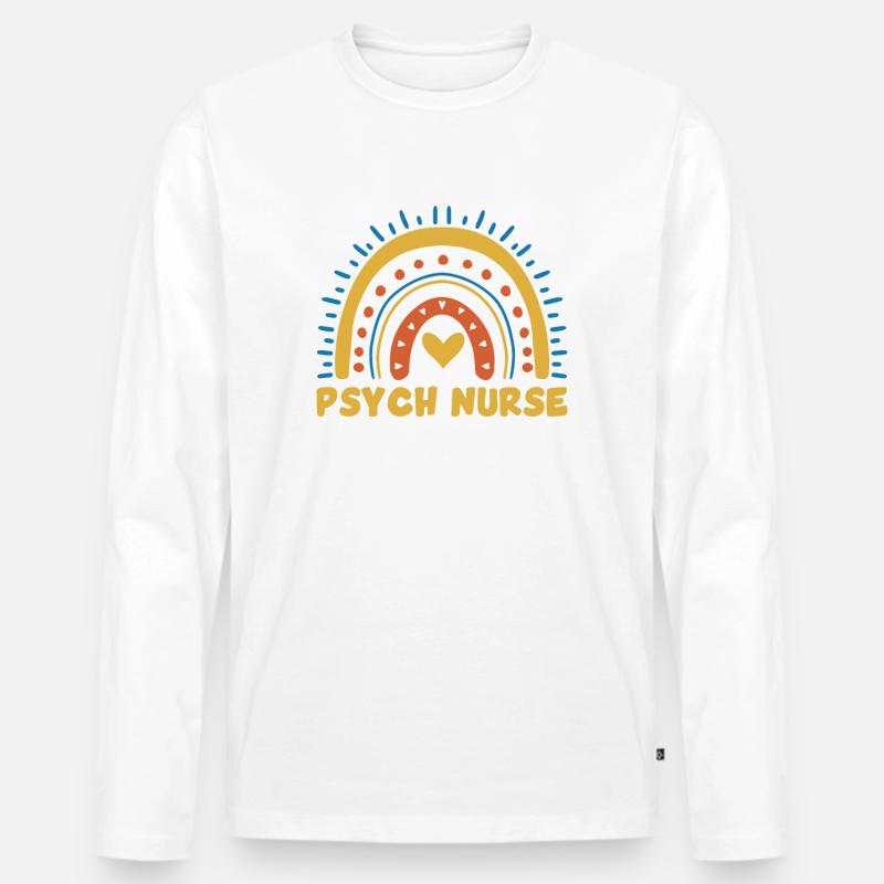 Psychiatrische Krankenschwester - Männer Premium Bio Langarmshirt - Weiß