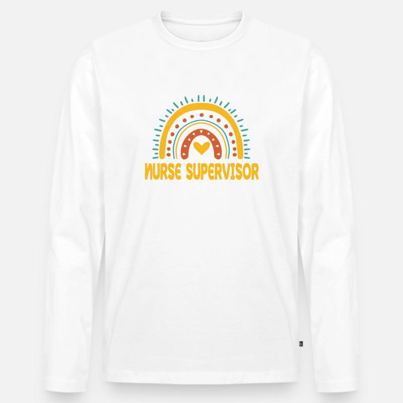 Pflegedienstleitung - Männer Premium Bio Langarmshirt - Weiß