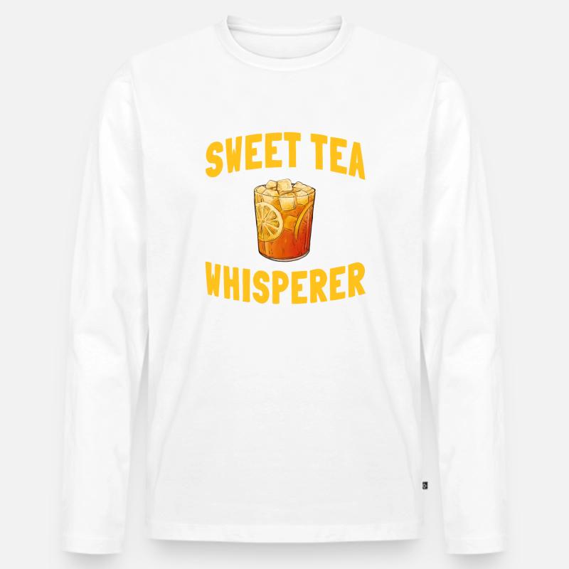 Lustiges Süßes Teeflüsterer - Männer Premium Bio Langarmshirt - Weiß