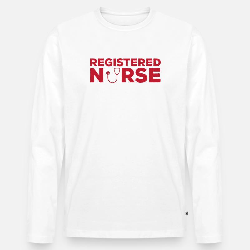 Staatlich Geprüfte Krankenschwester - Männer Premium Bio Langarmshirt - Weiß