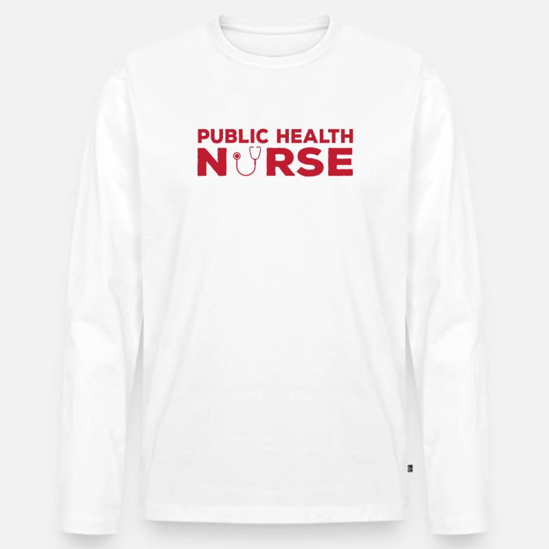 Krankenschwester Im Öffentlichen Dienst - Männer Premium Bio Langarmshirt - Weiß