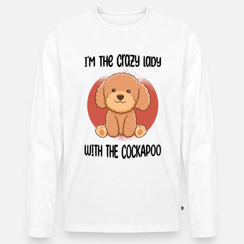 Cockapoo - Männer Premium Bio Langarmshirt - Weiß