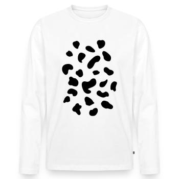 Cow Costume Spots Pattern Dalmatian Spotted - Men's Premium Organic Long Sleeve Shirt - white - Front - Nico (187cm)