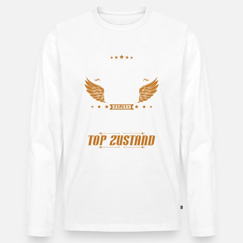 Oldtimer Baujahr 1945 geboren Geburtstag Spruch - Männer Premium Bio Langarmshirt - Weiß