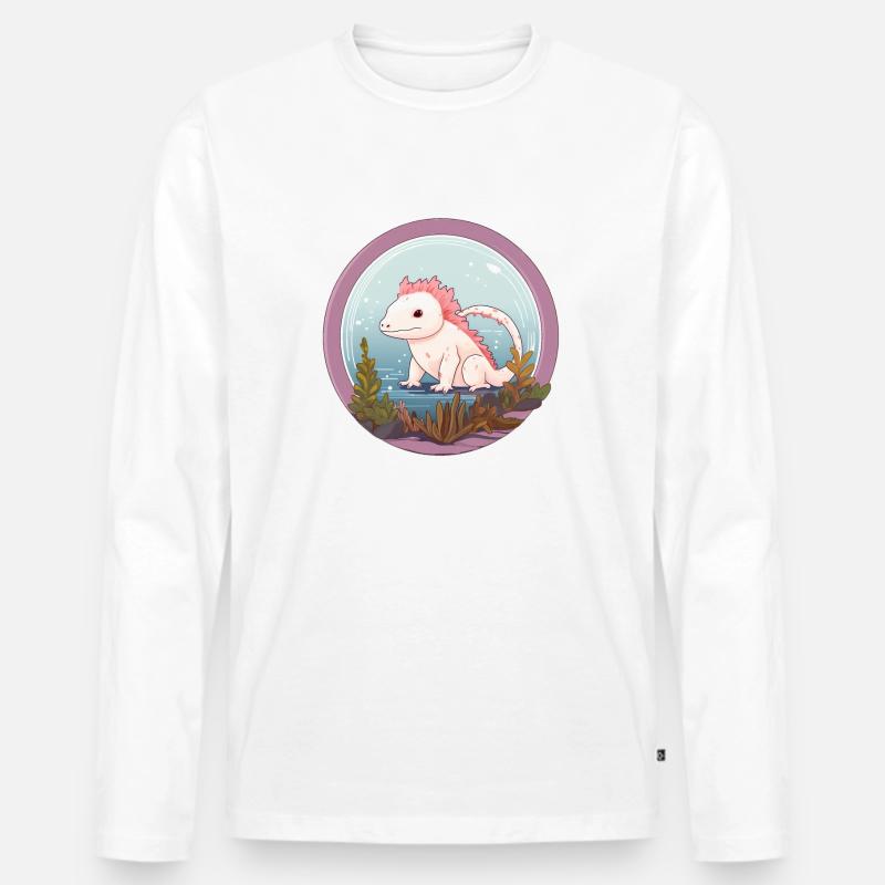 Axolotl - Männer Premium Bio Langarmshirt - Weiß