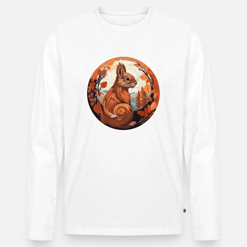 Eichhörnchen - Männer Premium Bio Langarmshirt - Weiß