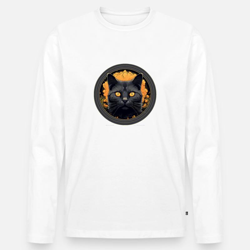 Chartreux Katze - Männer Premium Bio Langarmshirt - Weiß