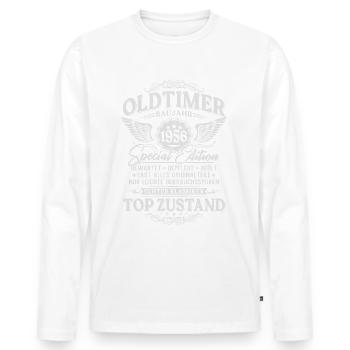 Oldtimer Baujahr 1956 Jahrgang Geburtstag Geschenk - Männer Premium Bio Langarmshirt - Weiß - Vorne - Nico (187cm)