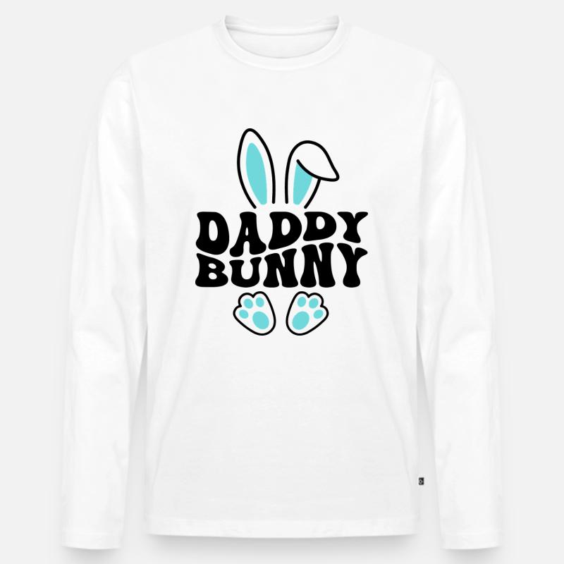 Daddy Bunny - Männer Premium Bio Langarmshirt - Weiß