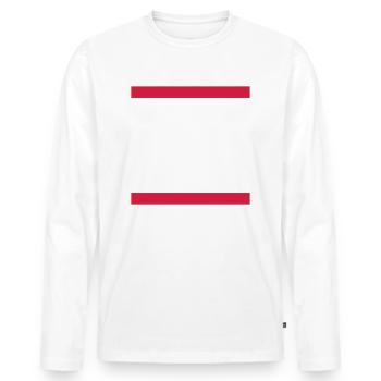 010 Rotterdam - Men's Premium Organic Long Sleeve Shirt - white - Front - Nico (187cm)