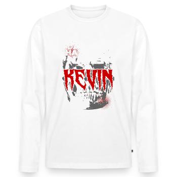 Das böse heisst Kevin - Männer Premium Bio Langarmshirt - Weiß - Vorne - Nico (187cm)