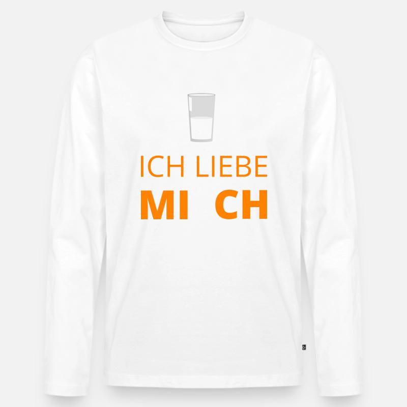 Ich liebe Milch - Männer Premium Bio Langarmshirt - undefined