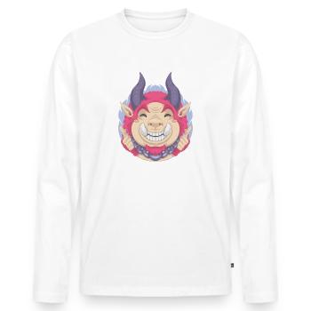 Magokai the summer imp - Summery Gnome - Men's Premium Organic Long Sleeve Shirt - white - Front - Nico (187cm)