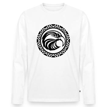 T-shirt avec tatouage maori - T-shirt manches longues Premium bio Homme - blanc - Devant - Nico (187cm)
