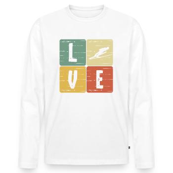 Saut à ski - T-shirt manches longues Premium bio Homme - blanc - Devant - Nico (187cm)