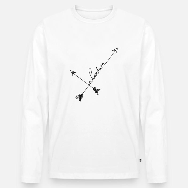 Adventure Pfeile boho hipster - Männer Premium Bio Langarmshirt - Weiß