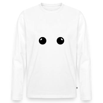 émoticône folle! - T-shirt manches longues Premium bio Homme - blanc - Devant - Nico (187cm)